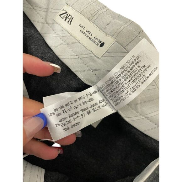 Zara Womens Cargo Wool Pants L Large anthracite Gray ZW collection 2266/425 NWOT - Picture 6 of 9